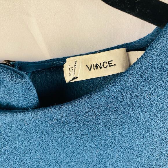 Vince Long Sleeve‎ Blue Teal Career Minimalist Classic Sheath Dress Size XS - Picture 10 of 11